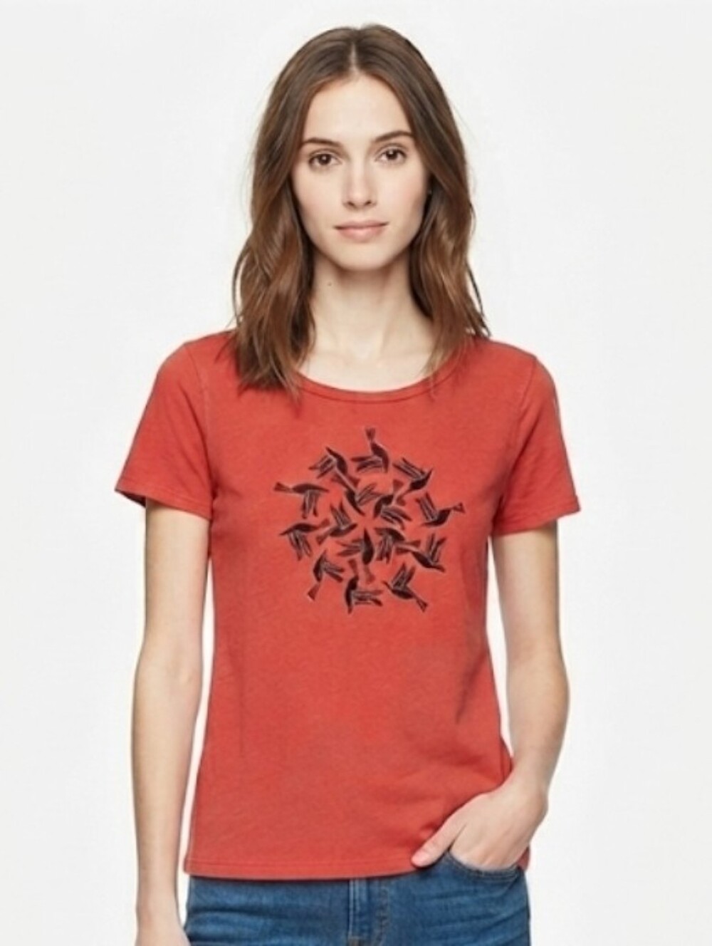 Anthropologie Postmark Red Graphic Short-Sleeve Tee Size XS